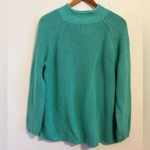 Talbots Shaker Stitch Roll Neck 100% Cotton Sweater, Size XL Petite